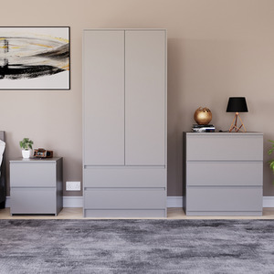 Denver Bedroom Set (2 Drawer Bedside, 3 Drawer Chest, 2 Door 2 Drawer Wardrobe) by Vida Designs