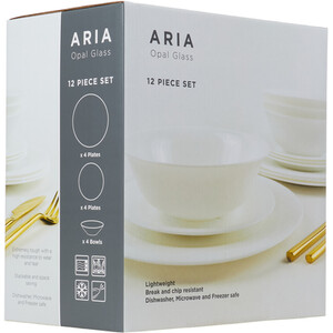 12-Piece Aria Dinner Set - White