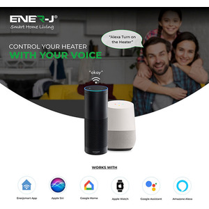 Smart Ceramic Tower Fan Heater - Black by EnerJ Smart