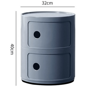 Round Beside Table Filling Cabinet Chest Unit Stockable - Grey / 2 by Livingandhome