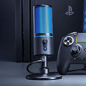 Razer Seiren X Microphone for PlayStation 4 and PS5 - Black-Blue by Razer