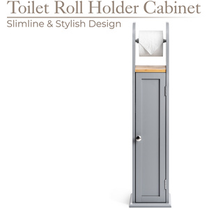 Toilet Roll Holder with Cabinet - Grey by Christow