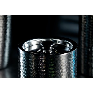 BarCraft Small Hammered Ice Bucket with Lid - Silver by BarCraft