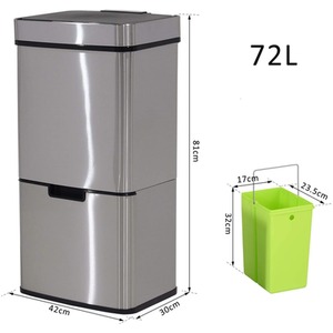 HOMCOM 72L Stainless Steel Bin - SIlver by HOMCOM