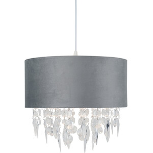 Grey Matte Velvet Droplet Pendant - Grey