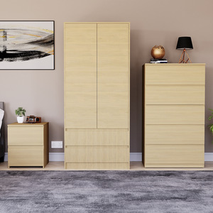 Denver Bedroom Set (2 Drawer Bedside, 5 Drawer Chest, 2 Door 2 Drawer Wardrobe) by Vida Designs