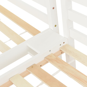 Bunk Bed with Side Ladder for Triple Sleeper - White by Abrihome