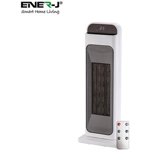 Smart Ceramic Tower Fan Heater - Black by EnerJ Smart