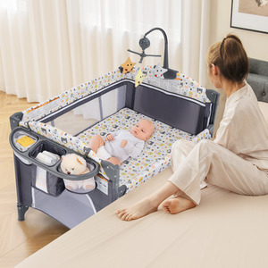 6-in-1 Baby Bed Travel Cot - Grey by Costway