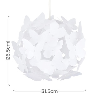 Modern White Globe Design Butterfly Ceiling Pendant Light Shade - White by ValueLights