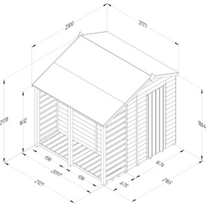 4LIFE 5x7 Apex Shed with Lean To - No Installation / 2 by Forest Garden