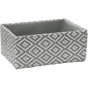Argyle Set of 2 Rectangular Storage Baskets - Grey by JVL