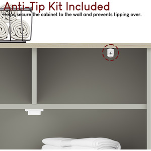 Priano 2 Drawer 2 Door Freestanding Cabinet - Grey by Vida Designs