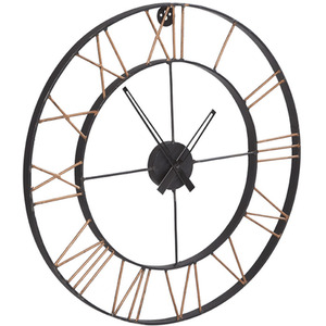 Lincoln Industrial Style Metal Wall Clock - Black by IH Design