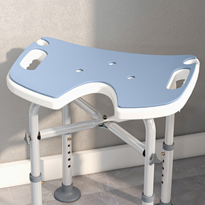 HOMCOM Adjustable Shower Stool with Grab Rail Padded Seat by HOMCOM