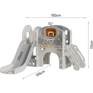 Toddler Slide and Climber Playset with Basketball Hoop and Telescope by Livingandhome