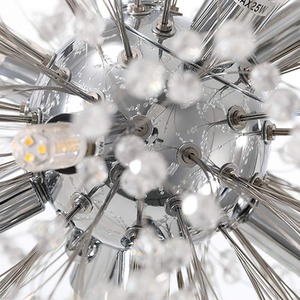 16 Lights Dandelion Ceiling Lighting Crystal Pendant - Chrome