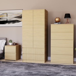 Denver Bedroom Set (2 Drawer Bedside, 5 Drawer Chest, 2 Door 2 Drawer Wardrobe) by Vida Designs