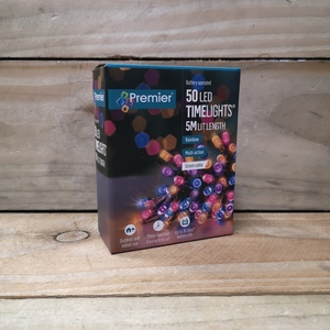 Premier 5m 50 Rainbow LED Battery Operated Christmas Lights - Rainbow by Samuel Alexander
