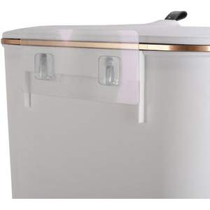 Livingandhome Hanging Waste Bin with Lid - Pearl White / 9l by Livingandhome