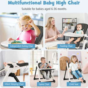 Foldable Baby High Chair Feeding Chair - Black by Costway