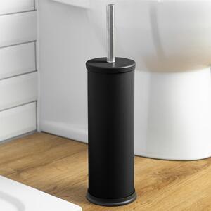 Round Matt Stainless Steel Toilet Brush Holder Pack of 2 - Matte Black by Harbour Housewares