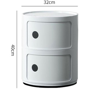 HomeScape Storage Unit Cylindrical Multi-Tiered Plastic Drawer - 2-Tier White / 40cm by Kindred Trading LTD