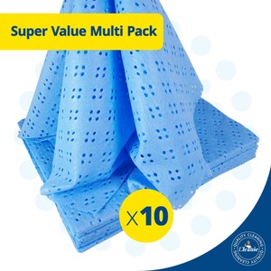 Perforated Super Absorbent Household Cloth in Blue ( 10 pack ) - Blue by Mr Cleanie