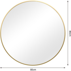 Pandora Round Mirror - 80 x 80cm - Gold by Home Garden Direct