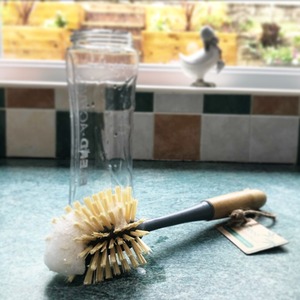 Bamboo Classic Washing Up Dish Brush - Yellow by JVL
