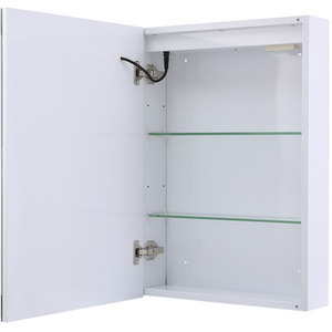 Anti Fog LED Dimmable Mirror Cabinet With Shaver Socket - White / 50cm by Livingandhome