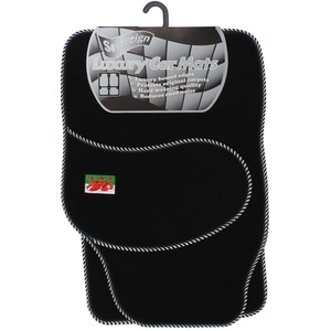 Welsh Dragon Flag Universal Black Car Mat Set - Black by JVL
