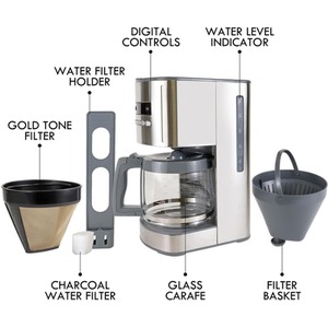 Kenmore 1.8L Digital Drip Coffee Machine - Grey by Koolatron