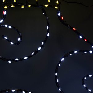 Christmas Bauble with 245 LEDs in Red and White - Black by Samuel Alexander