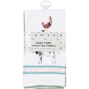 Pack of 3 Daisy Farm Tea Towels