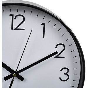 12-Inch Non-Ticking Battery-Operated Wall Clock - Black by Livingandhome