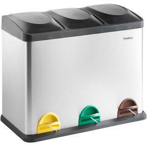 Recycling Kitchen Bin Stainless Steel 45L - Silver by VonHaus