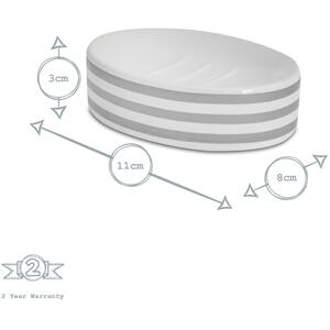 Ceramic High Gloss Bathroom Soap Dish - Grey by Harbour Housewares