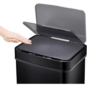 75L Recycling Sensor Bin with 3 Compartments and Food Caddy - Black / Brushed by Cooks Professional