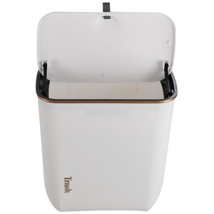 Hanging Kitchen Waste Bin with Lid - Pearl White / 9l by lifeideas