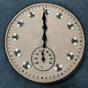 Bee Garden Wall Clock - Grey & Cream by Garden Mile