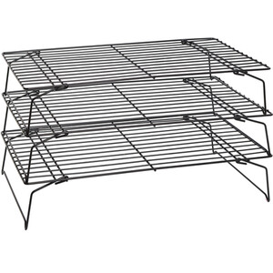 Set of 3 Stacking Cooling Racks - Black