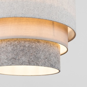 Aztec 3 Tier Herringbone Ceiling Light Shade - Grey by ValueLights