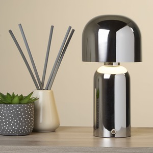 Portable Led Mushroom Table Lamp - Silver by Lighting Collection