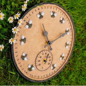 Bee Garden Wall Clock - Grey & Cream by Garden Mile