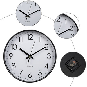 12-Inch Non-Ticking Battery-Operated Wall Clock - Black by Livingandhome