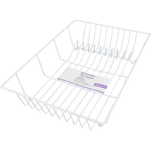 White Metal Wire Dish Drainer - White by My Kitchen