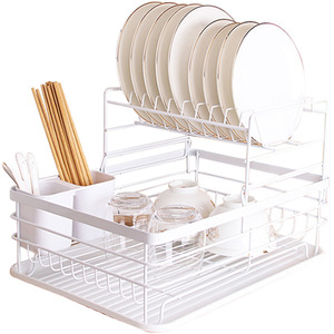 2-Tier Metal Kitchen Dish Drainer Rack by Livingandhome