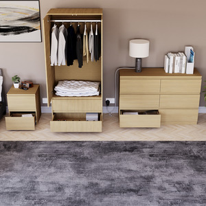 Denver Bedroom Set (2 Drawer Bedside, 6 Drawer Chest, 2 Door 2 Drawer Wardrobe) by Vida Designs