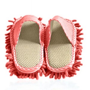 Flexible and Elastic Microfiber Chenille Mop Slippers - Pink by Haven